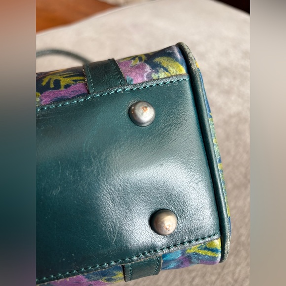 Patricia Nash Leather Floral Bag with Woven Handle - Picture 13 of 14